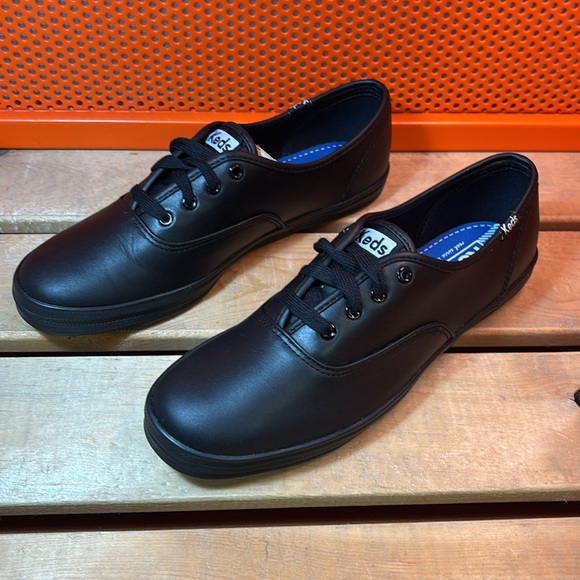 Keds Women's Champion Black/Black Leather - Picture 3 of 9